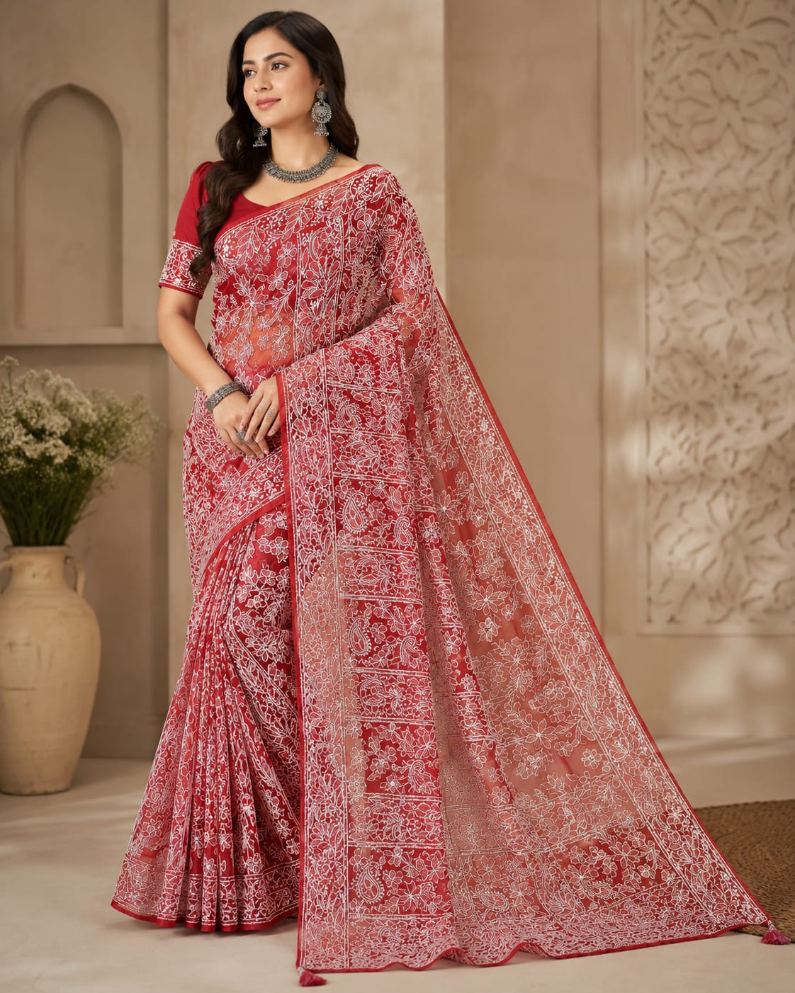 Nawabique Chikankari Saree